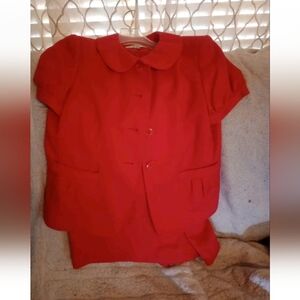 LeSuit Red Women's Jacket Skirt Suit Size Petite 10